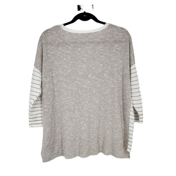 Eileen Fisher System Striped Organic Cotton Linen Blouse Top Size Small - Picture 4 of 4